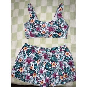 Tropical Floral Two-Piece Set